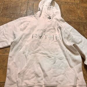 White Hoodie with Embroidered Text